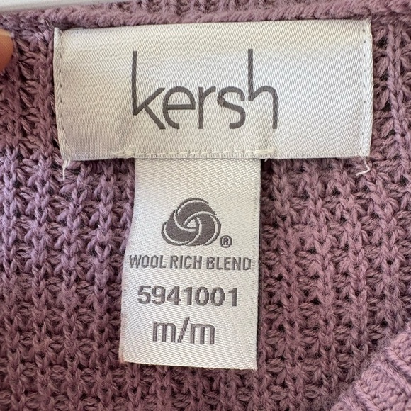 Kersh size M Women's Purple/Mauve wool blend Waffle Sweater, scoop neck - Picture 5 of 7
